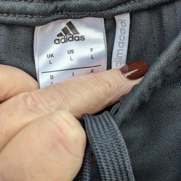 Adidas Athletic Pants Climacool Women's Size Large Black & White Stripe Tapered - Picture 6 of 12